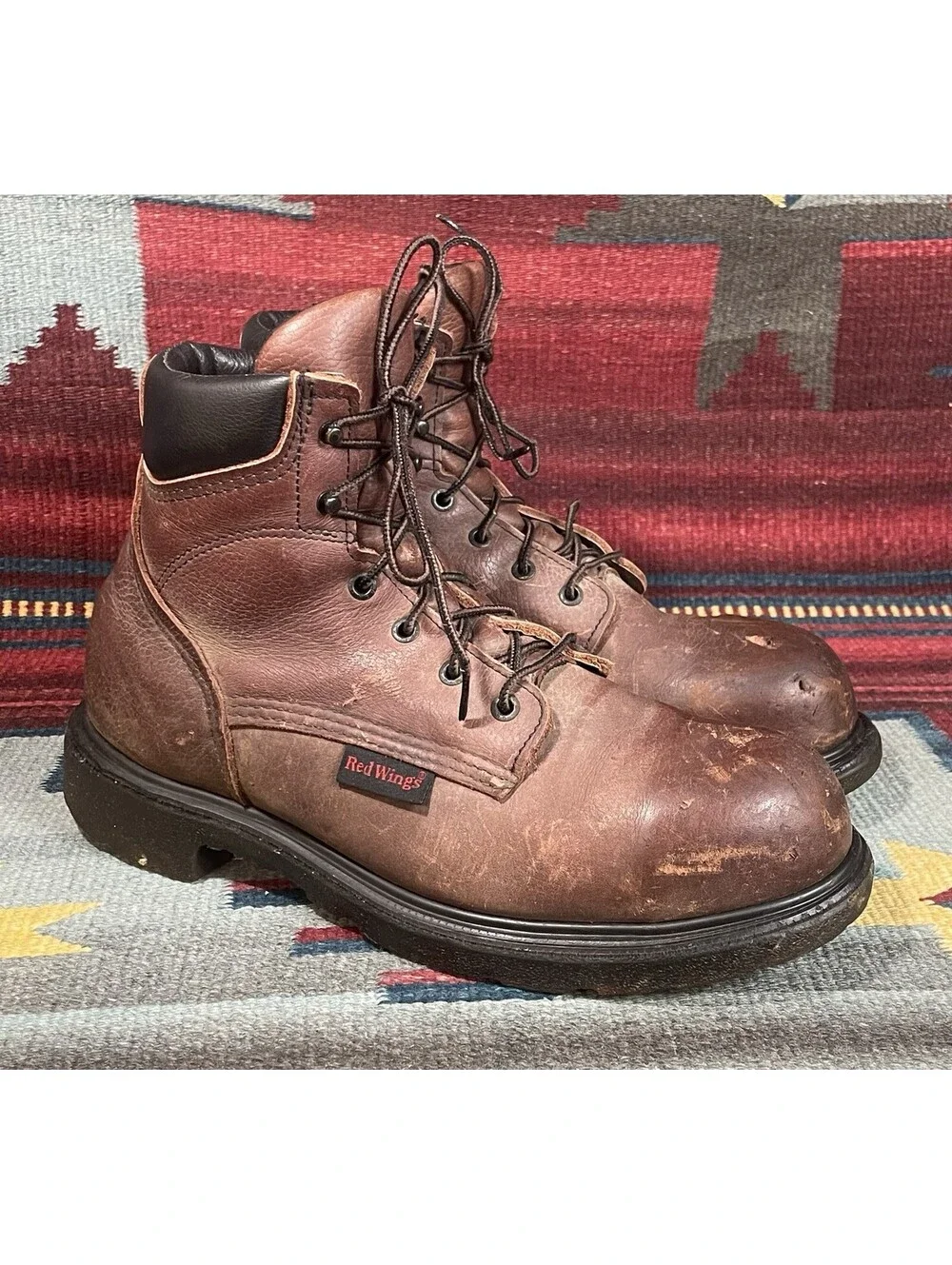 Red Wing Made In USA Boots Sz 10 EE Brown Leather Distressed  Style 2406
